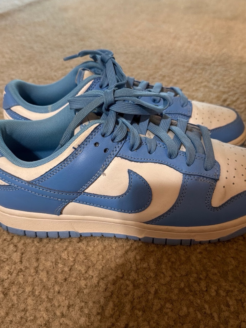 NIKE DUNKS MENS SZ 7.5 Blue and White Low-Top Sneakers